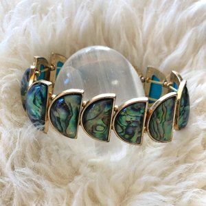 Crescent/half moon abalone stretch bracelet